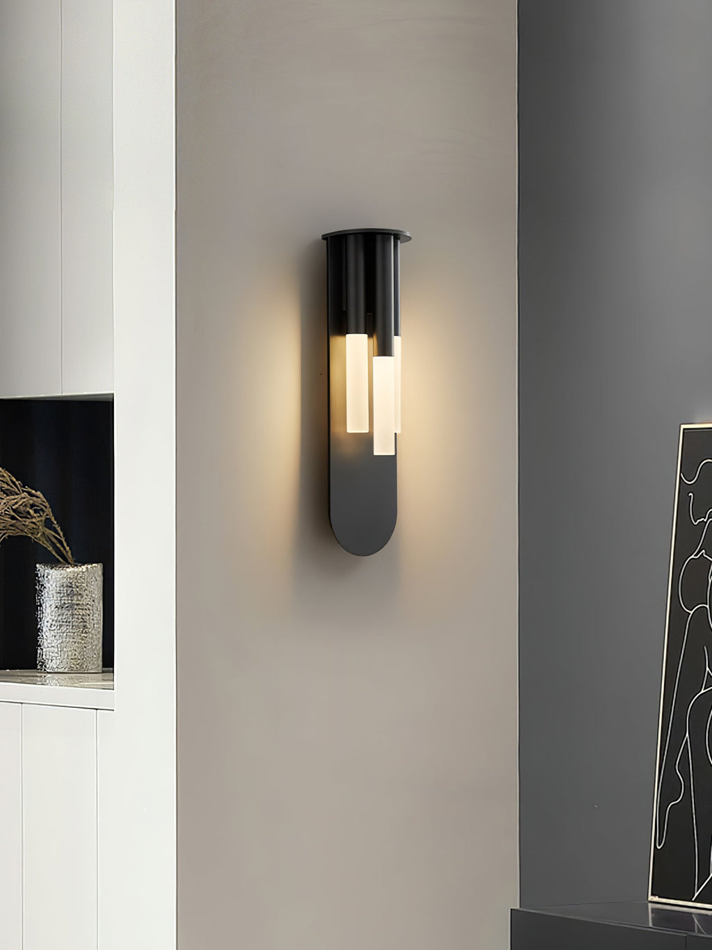 Rousseau Wall Light - ∅ 4.7″ x H 16.9″ Metal, Hardwired Wall Sconce, detail 5