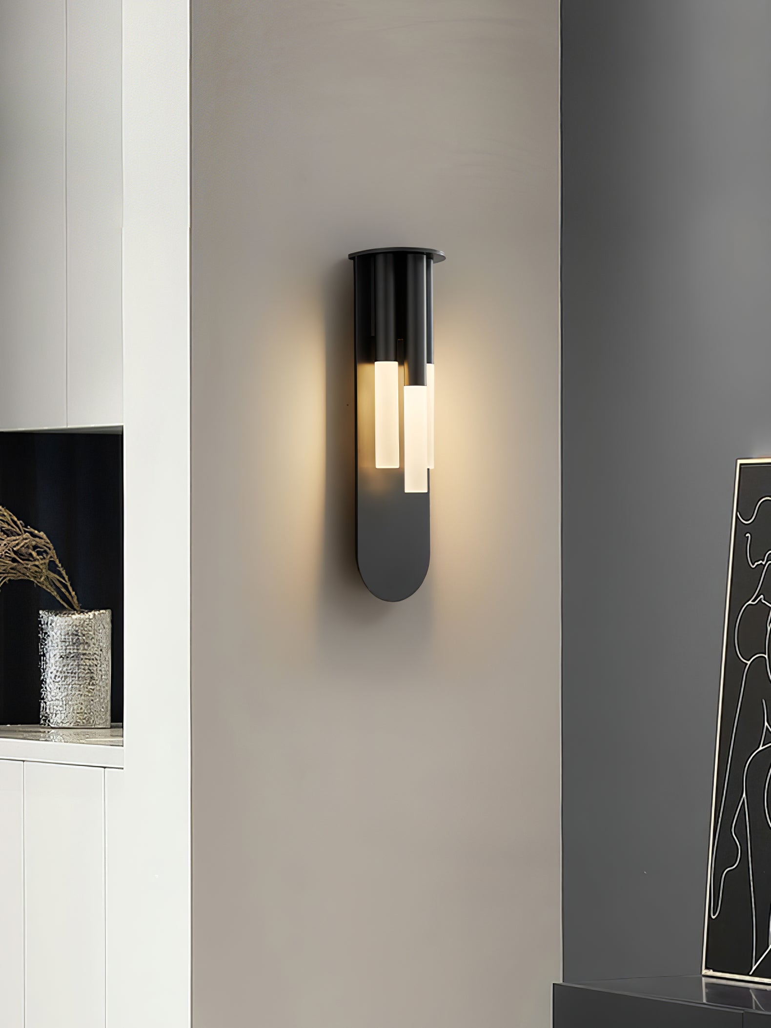 Rousseau Wall Light - ∅ 4.7″ x H 16.9″ Metal, Hardwired Wall Sconce, detail 5