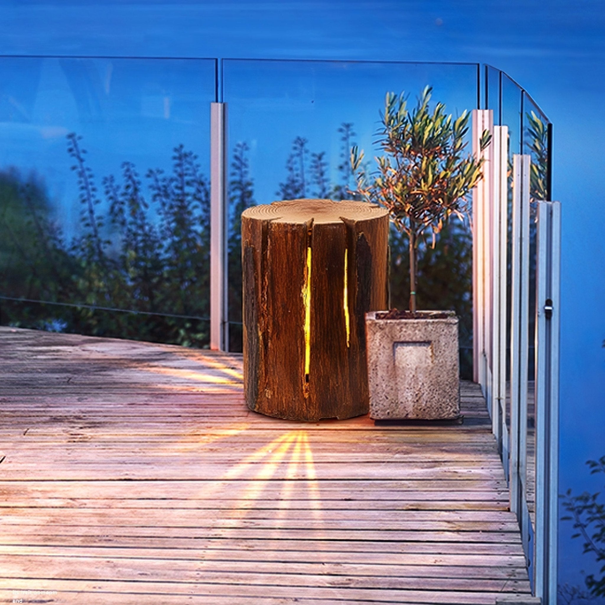Rustic Log Exterior LED Light, Outdoor Wall Light, detail 5