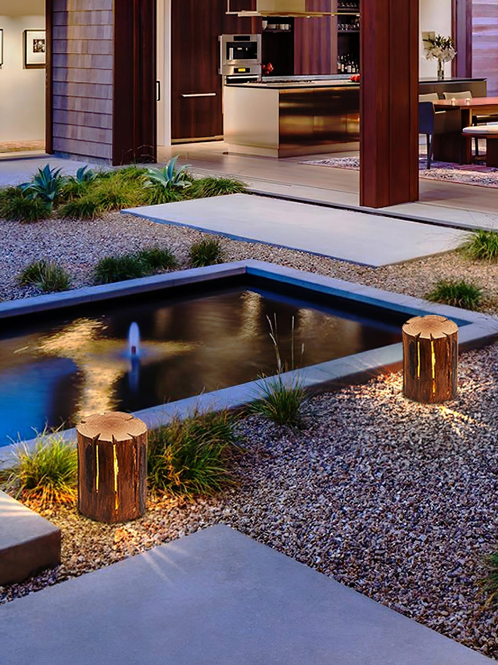 Rustic Log Exterior LED Light, Outdoor Wall Light, detail 7