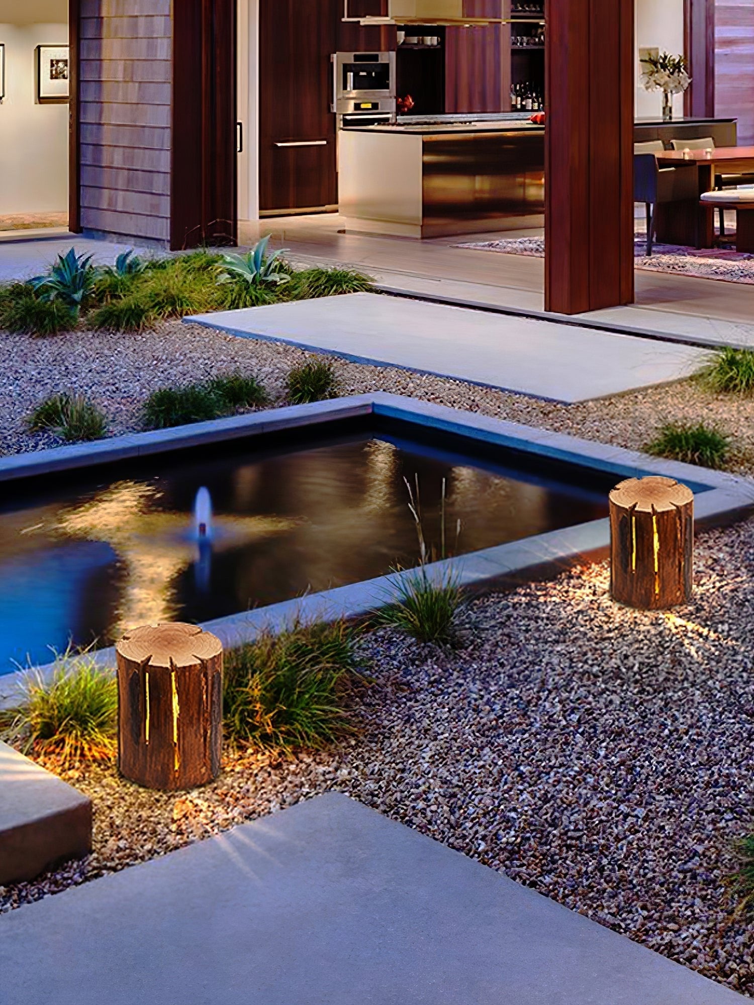 Rustic Log Exterior LED Light, Outdoor Wall Light, detail 7