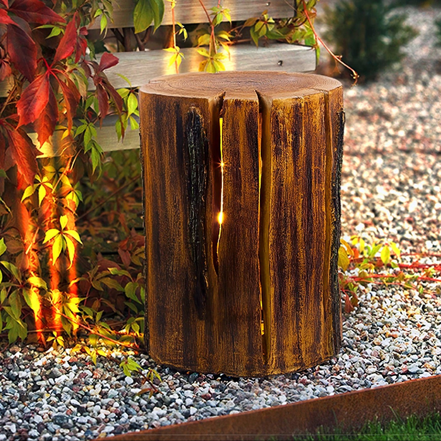 Rustic Log Exterior LED Light, Outdoor Wall Light, detail 3