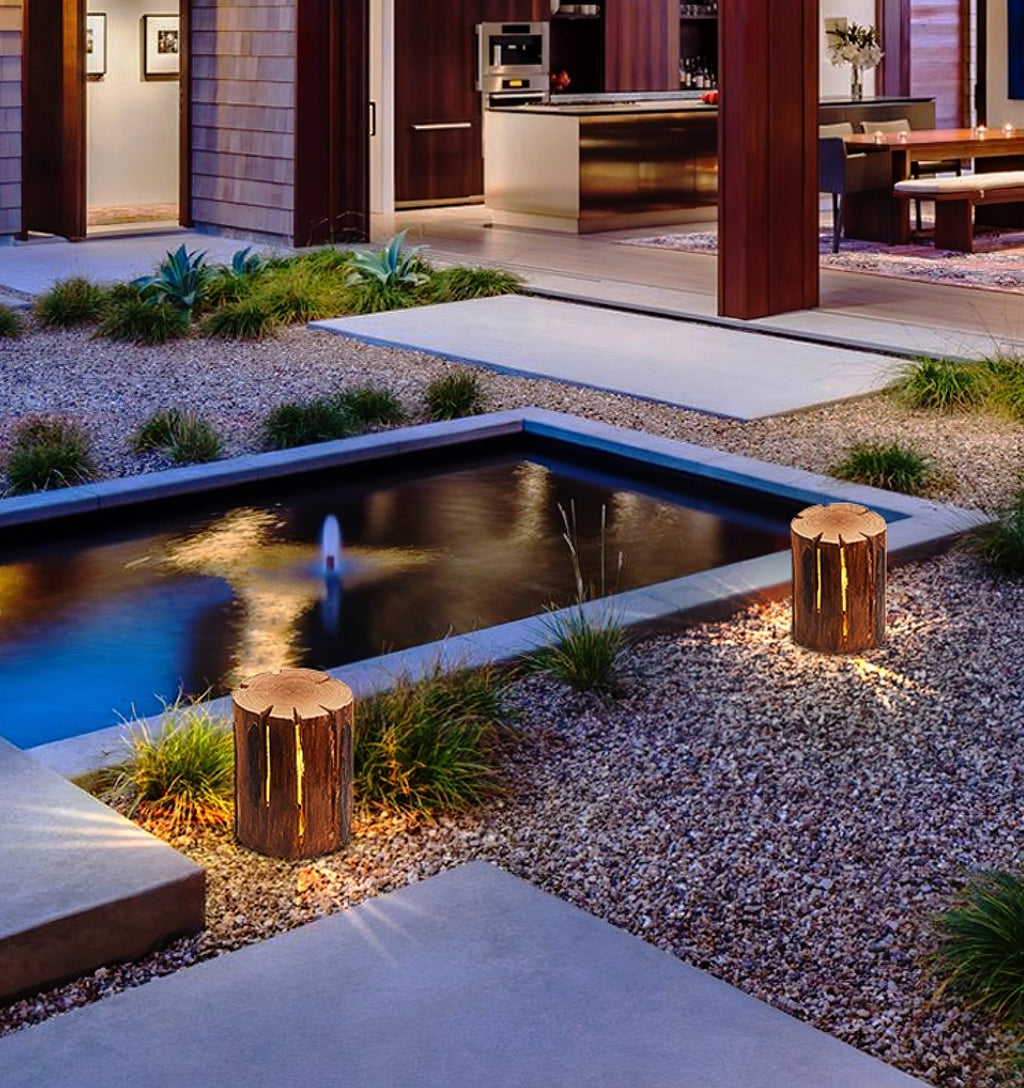 Rustic Log Exterior LED Light, Outdoor Wall Light, detail 4