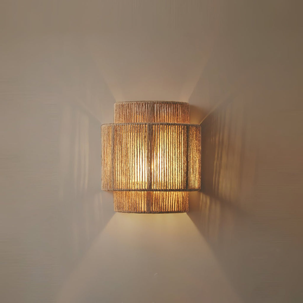 Rustic Weave Wall Light, Hardwired Wall Sconce, detail 4