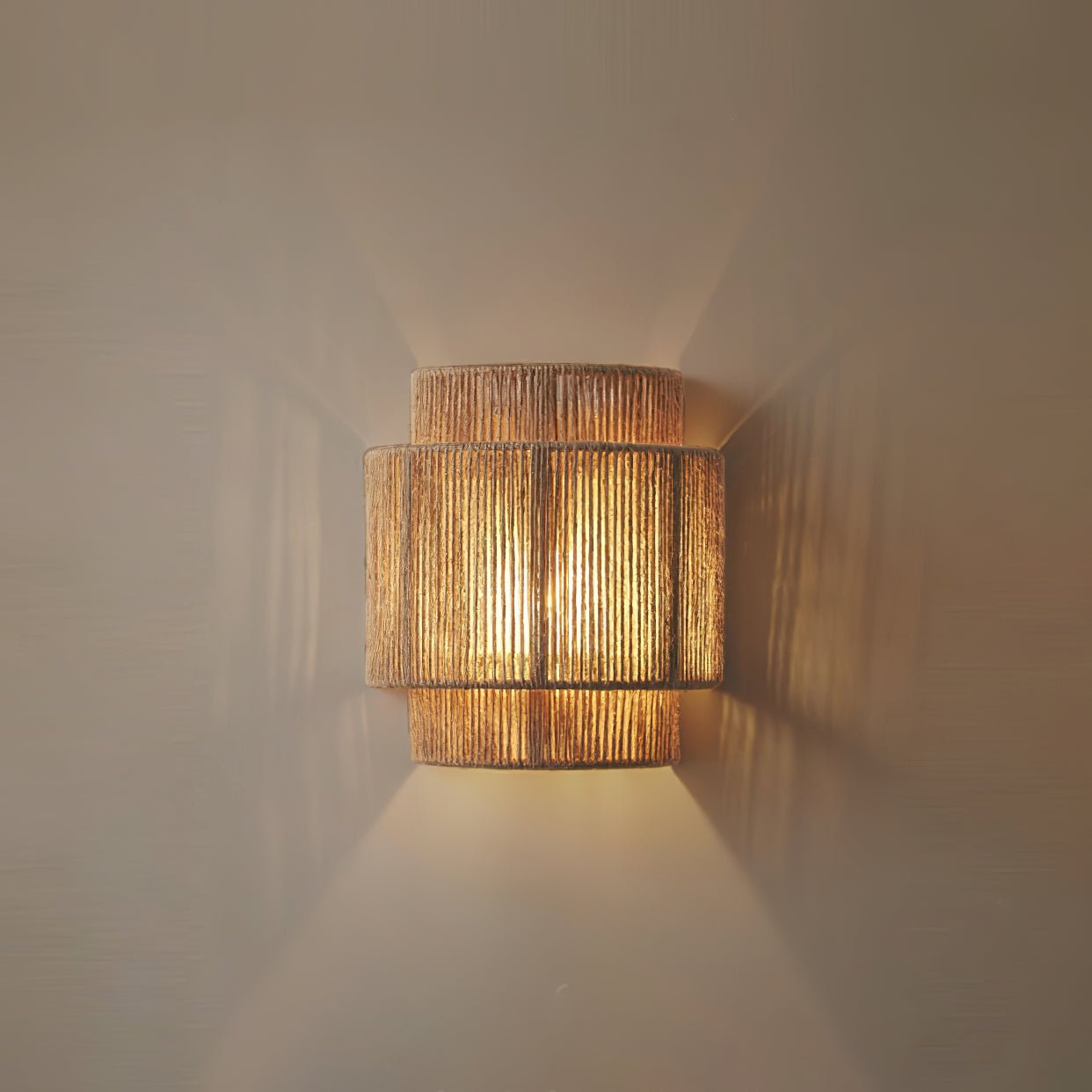 Rustic Weave Wall Light, Hardwired Wall Sconce, detail 4