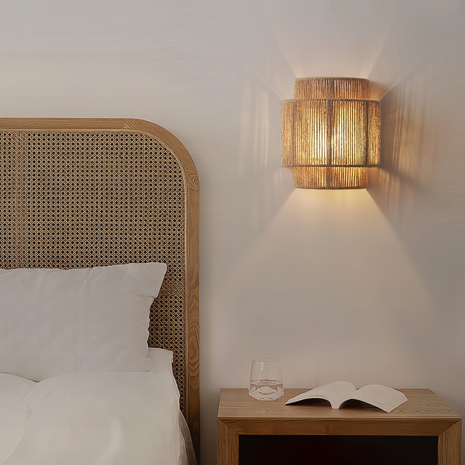 Rustic Weave Wall Light, Hardwired Wall Sconce, detail 3