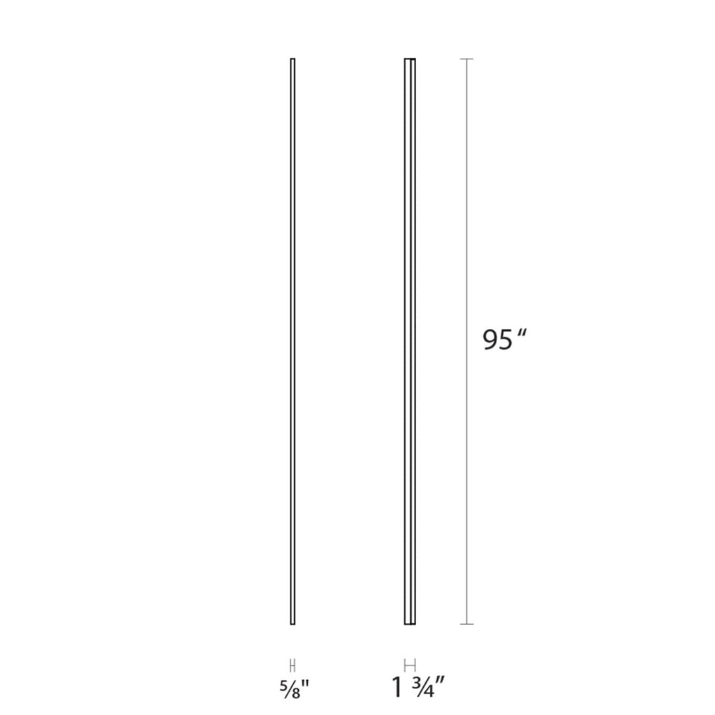 Stiletto Lungo 95 Inch Led Bath Vanity Fixture, Bathroom Vanity Light, Height: 0.63 Inches