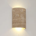 Natural Travertine Art Deco Wall Light, Bedroom Wall Sconce, Width 6.7"