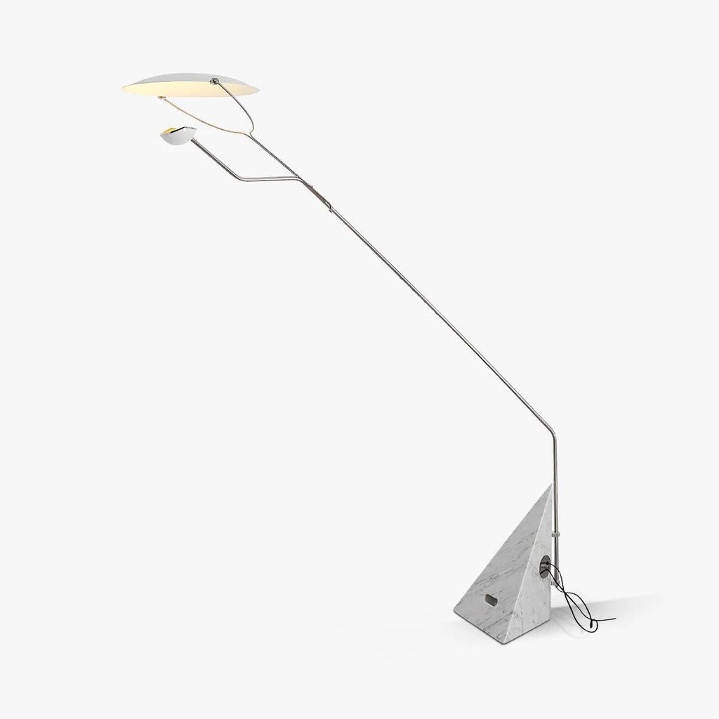Salocchi Marble Floor Light, Floor Lamp, Stainless Steel, L 57.1″ x W 23.6″ x H 86.6″
