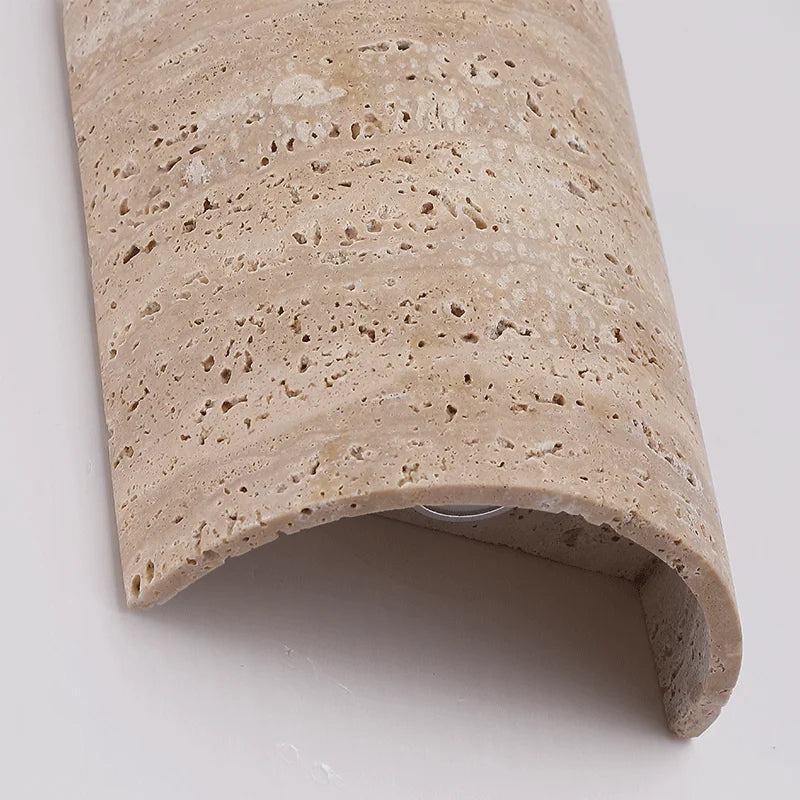 Natural Travertine Art Deco Wall Light, Bedroom Wall Sconce, detail 5