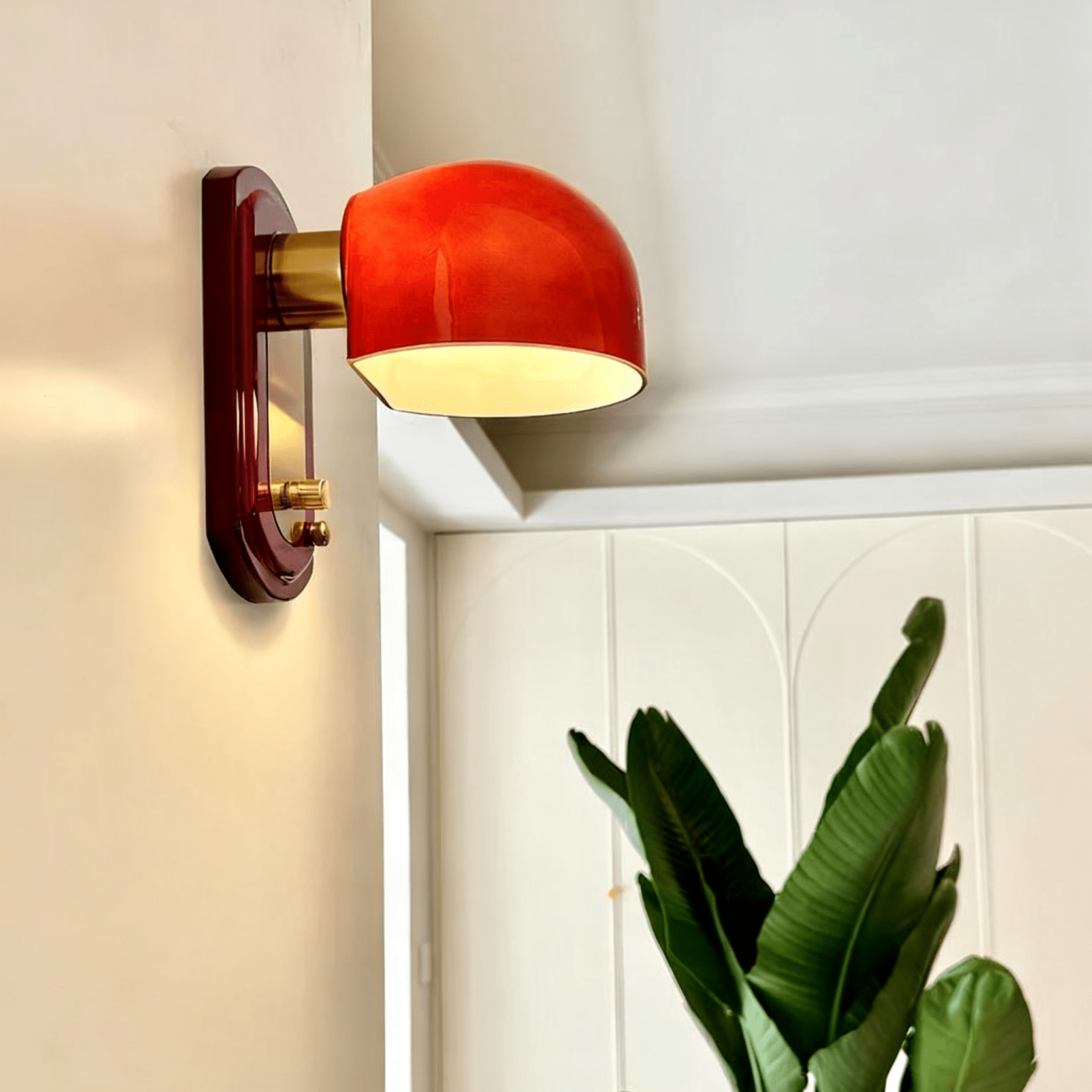 Scarlet Dome Wall Light, Hardwired Wall Sconce, detail 10