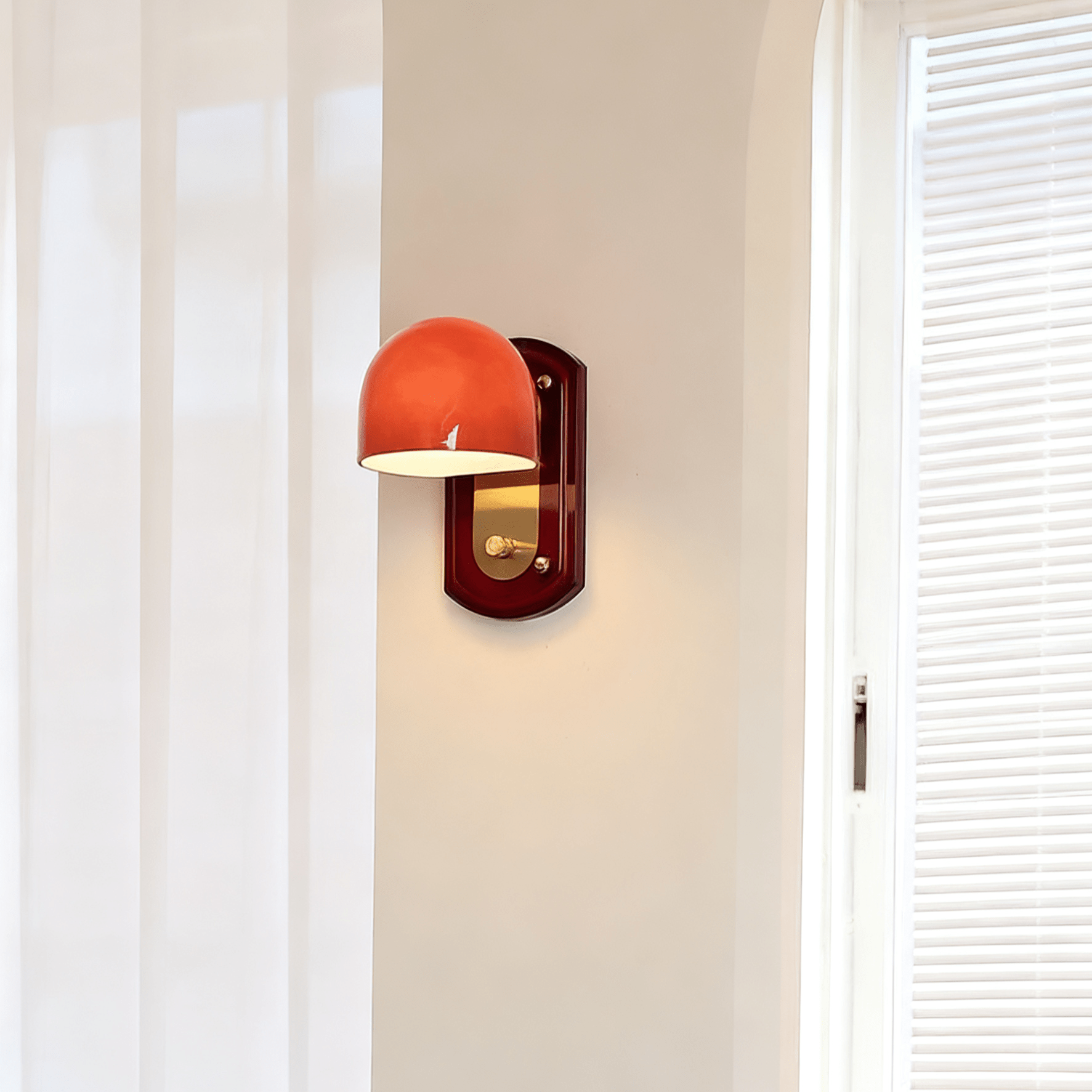 Scarlet Dome Wall Light, Hardwired Wall Sconce, detail 5