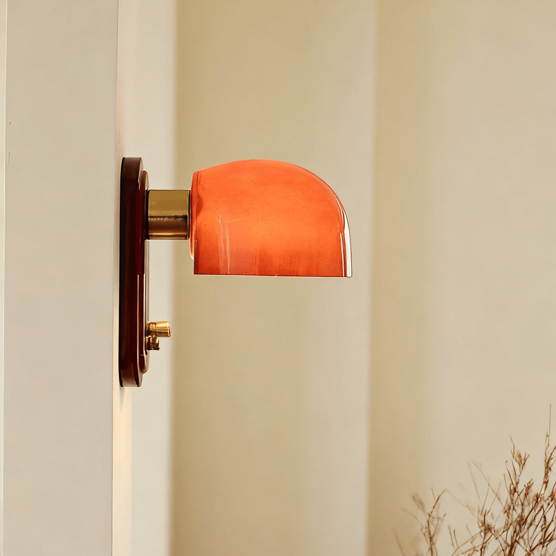 Scarlet Dome Wall Light, Hardwired Wall Sconce, detail 7