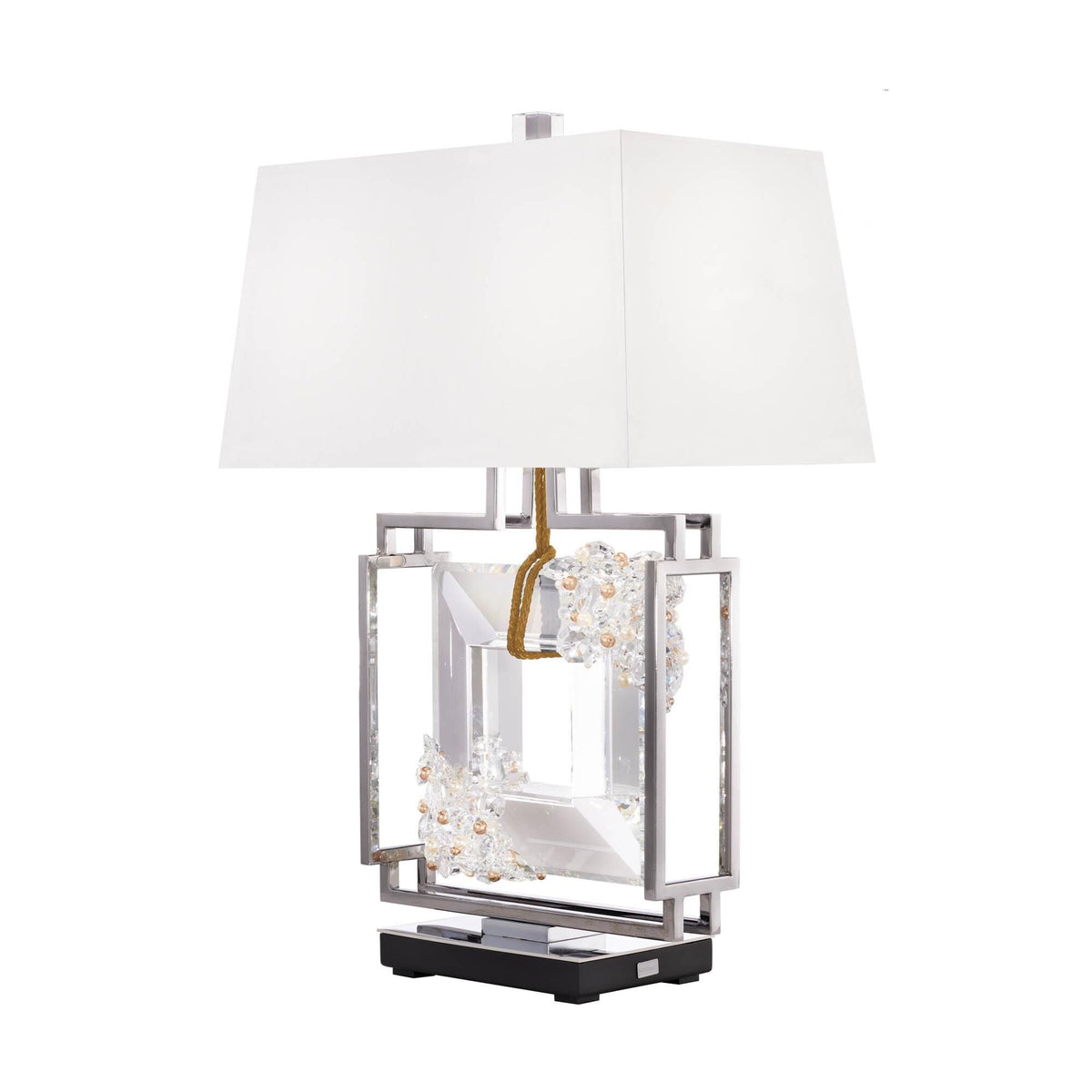 Eva 28 Inch Table Lamp table lamp in metal, fabric, crystal | Tianguang Select