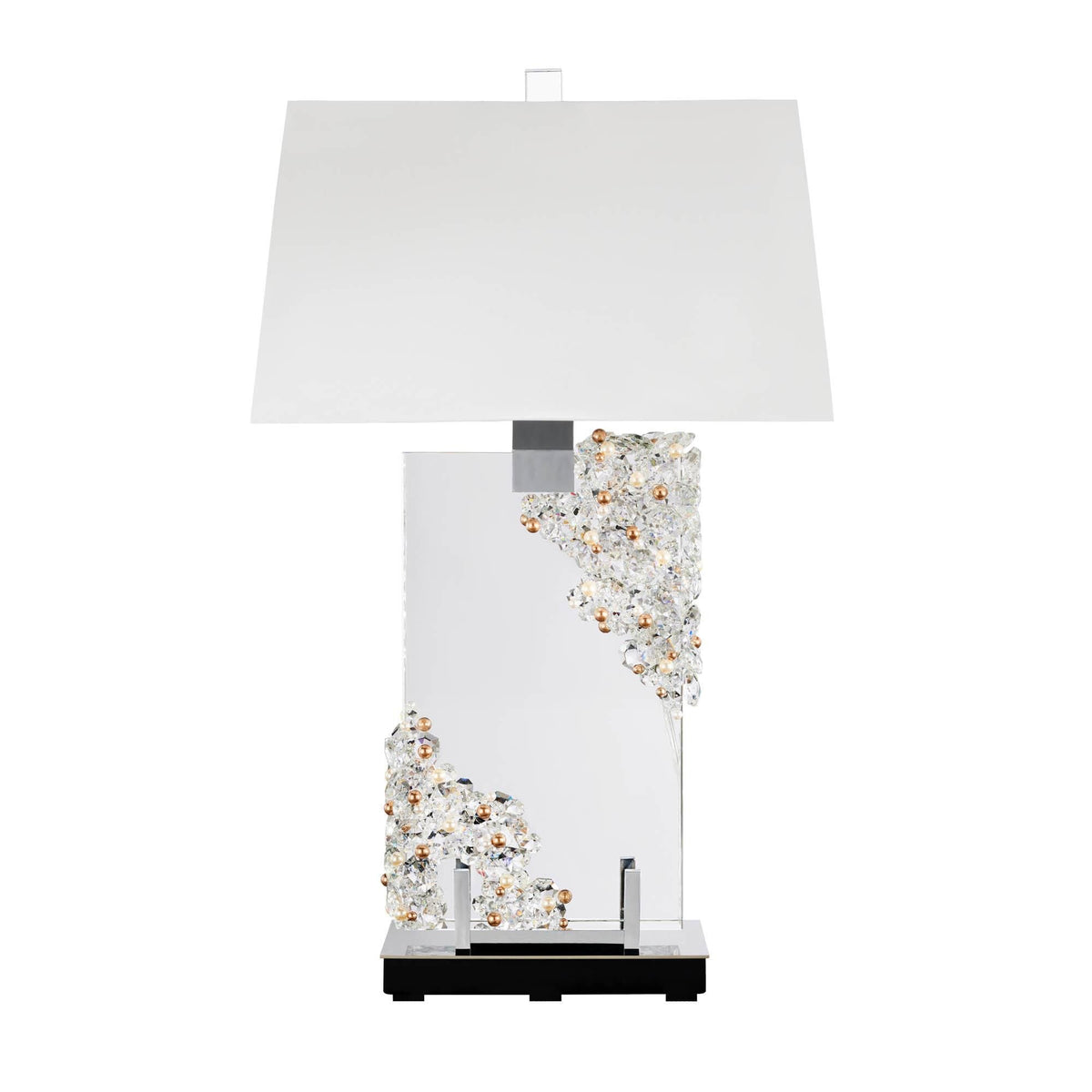 Auroa 30 Inch Table Lamp table lamp in metal, fabric, crystal | Tianguang Select