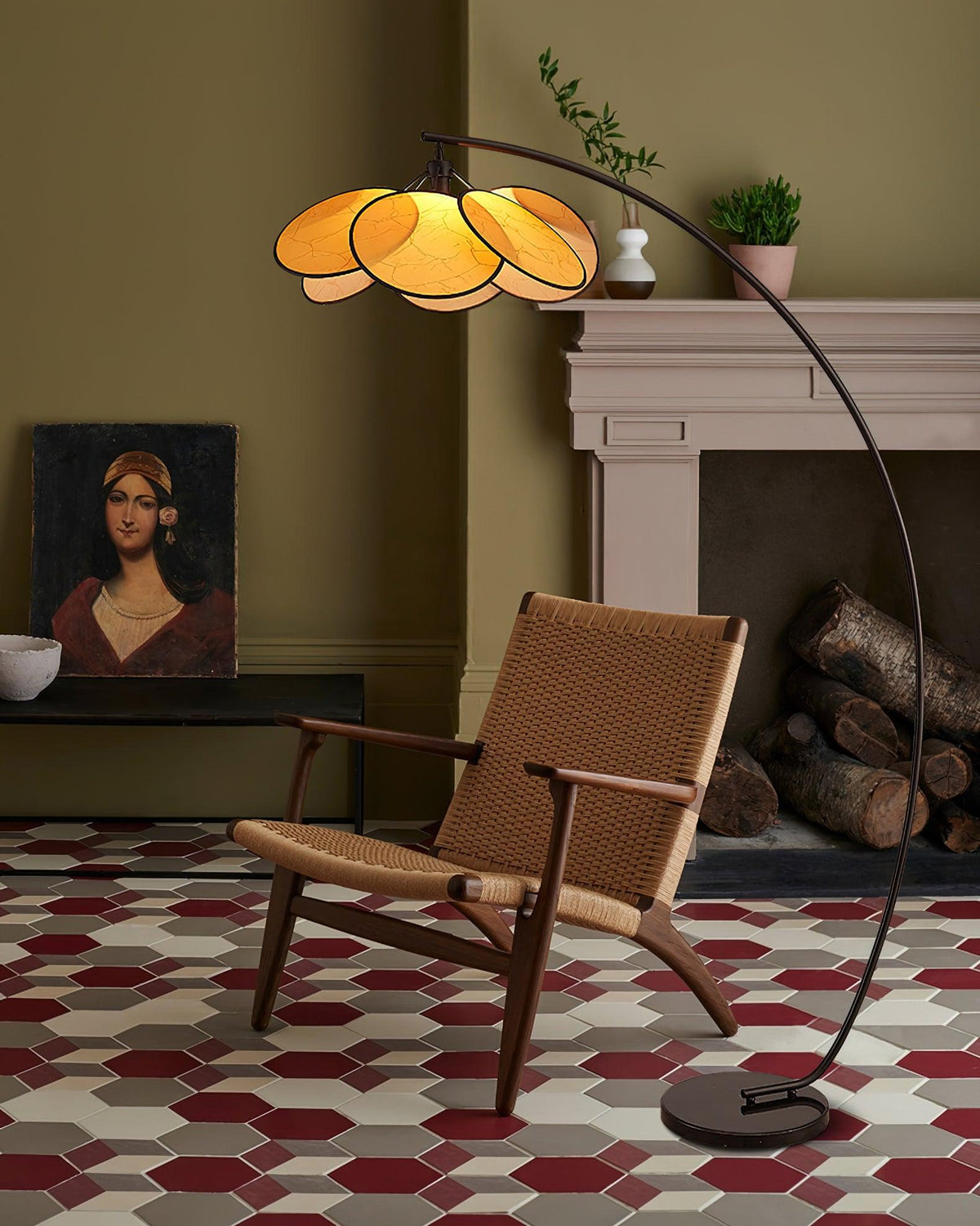 Screen Cannage Floor Light 41.3", Floor Lamp, detail 12