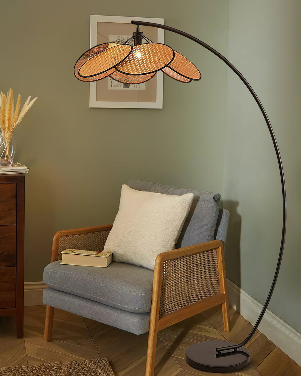 Screen Cannage Floor Light 41.3", Floor Lamp, detail 8