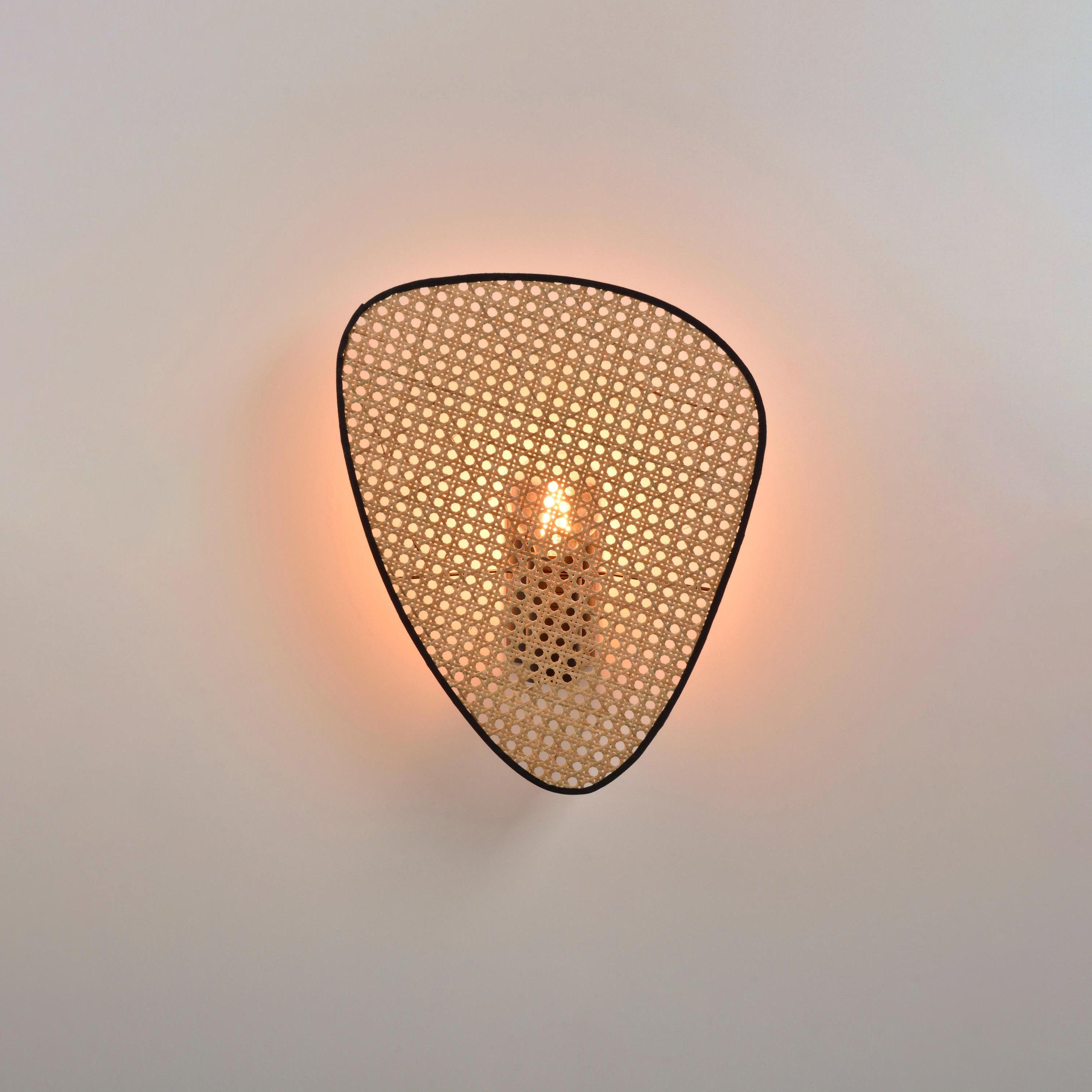 Screen Cannage Wall Light - ∅ 13″ x H 16.5″ Bamboo, Hardwired Wall Sconce, detail 5