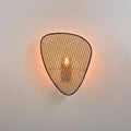 Screen Cannage Wall Light - Dia 33cm x H 42cm Bamboo, Hardwired Wall Sconce