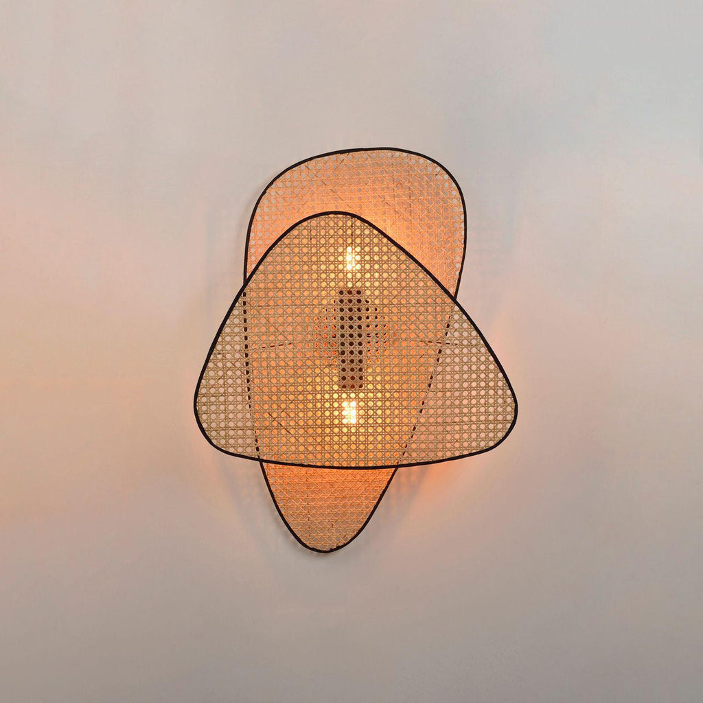 Screen Cannage Wall Light - Dia 33cm x H 42cm Bamboo, Hardwired Wall Sconce, detail 6