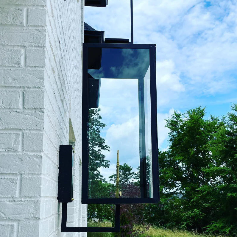 Black Exterior Lantern Lamp, Outdoor Wall Light, detail 6