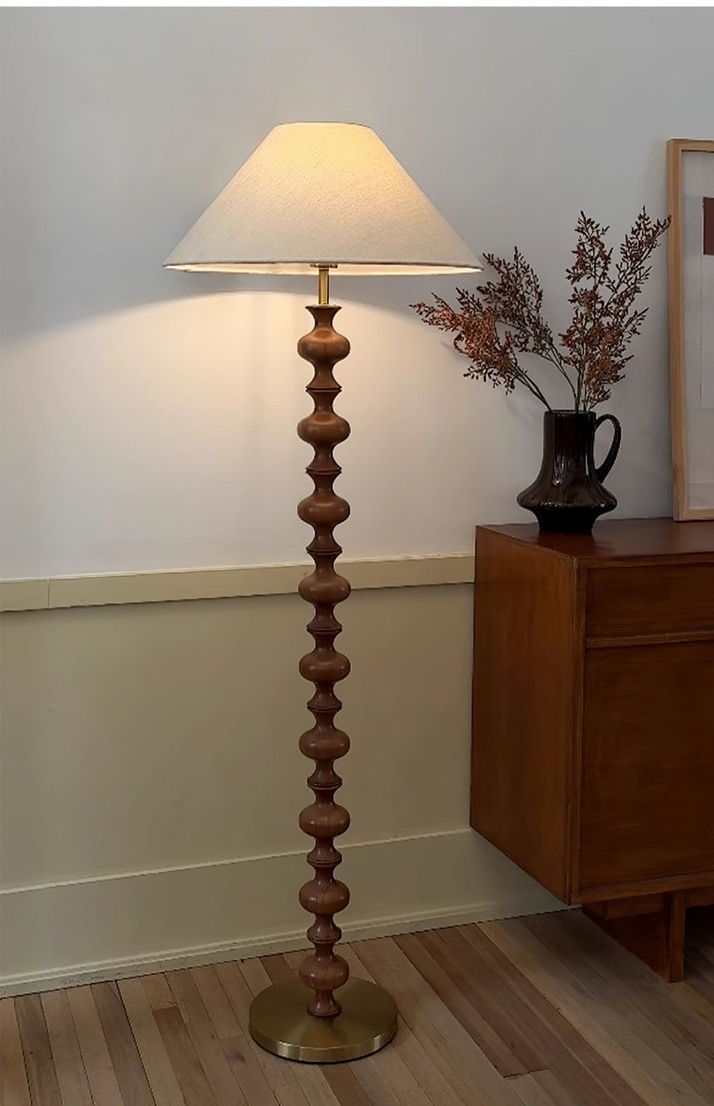 Sculpted Rhythm Wood Floor Light, Floor Lamp, detail 15