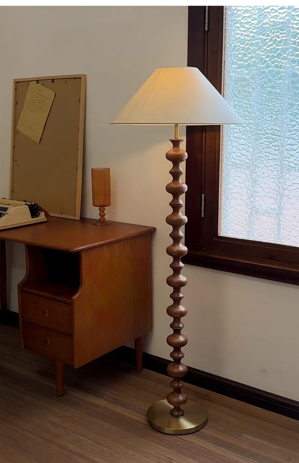 Sculpted Rhythm Wood Floor Light, Floor Lamp, detail 4
