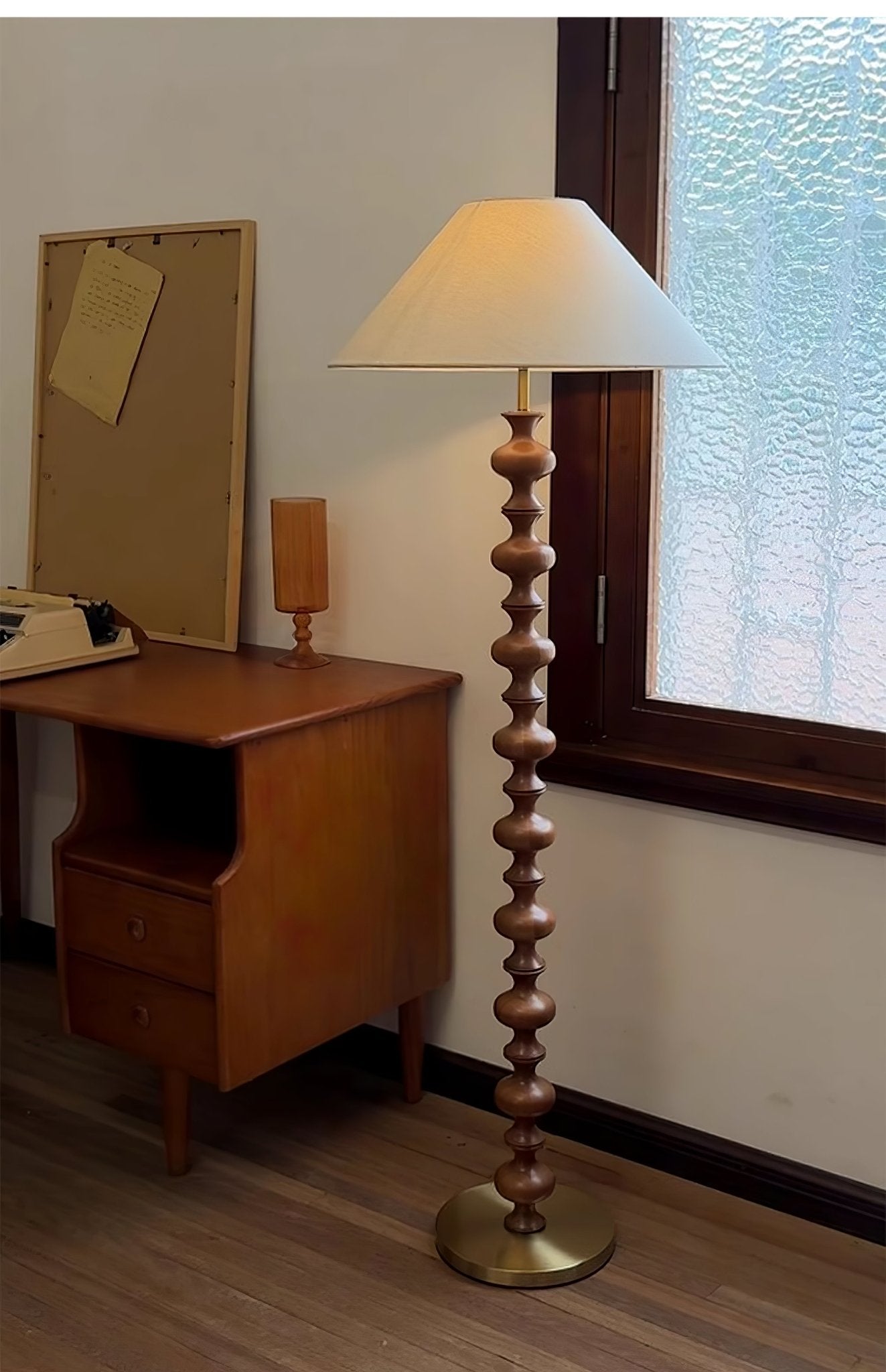 Sculpted Rhythm Wood Floor Light, Floor Lamp, detail 4