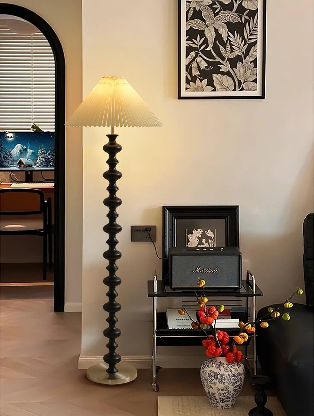 Sculpted Rhythm Wood Floor Light, Floor Lamp, detail 8