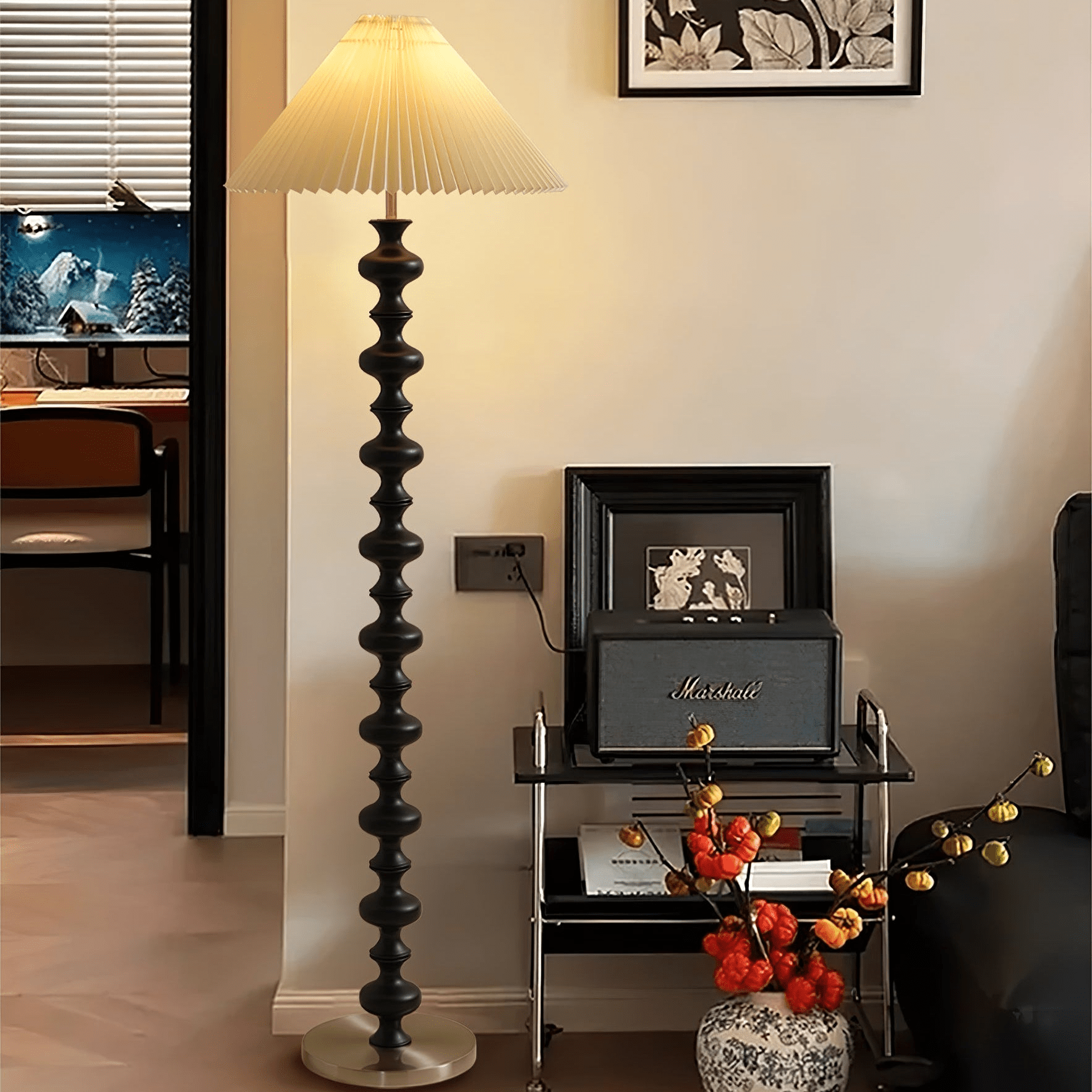 Sculpted Rhythm Wood Floor Light, Floor Lamp, detail 18
