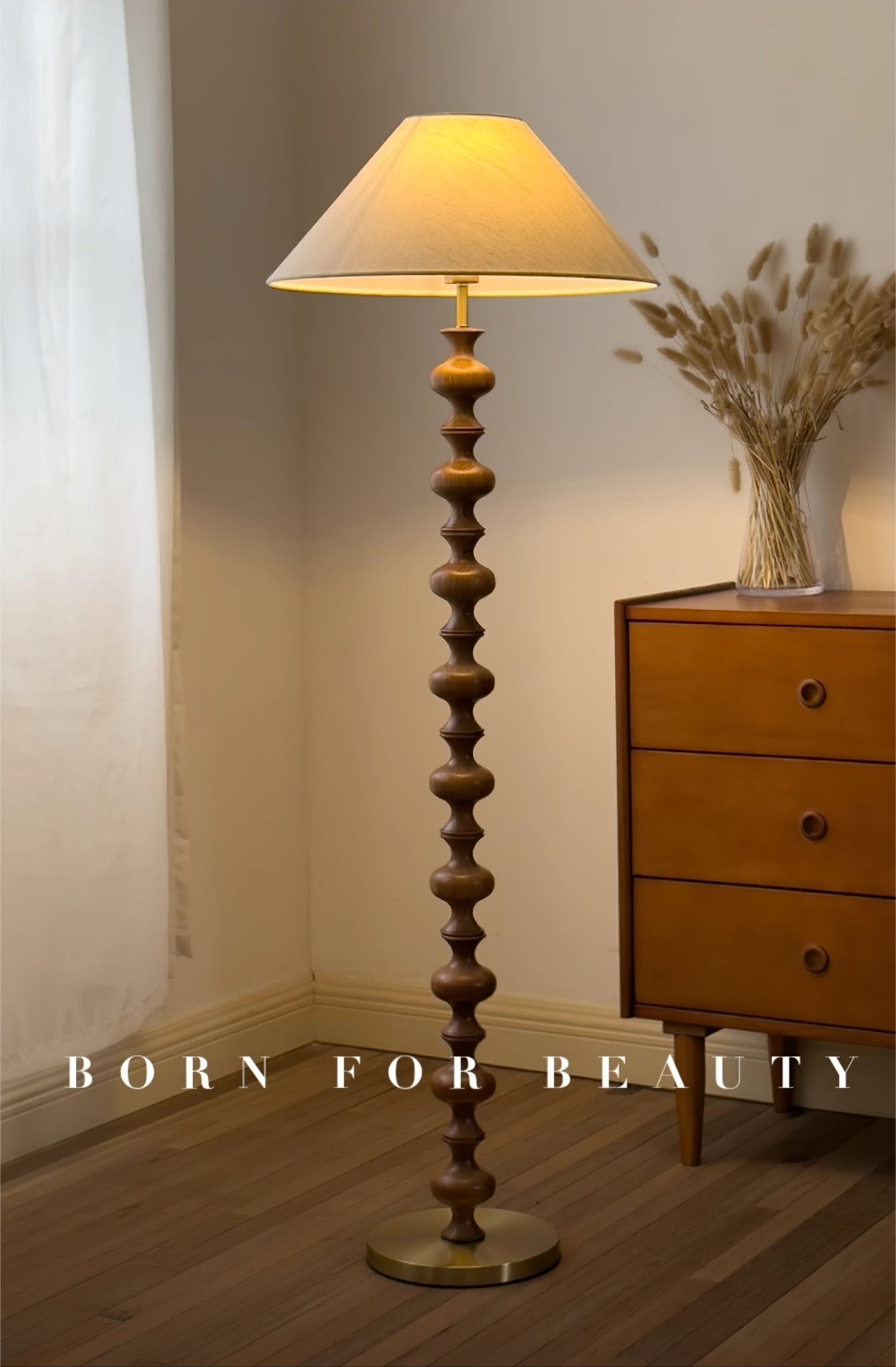 Sculpted Rhythm Wood Floor Light, Floor Lamp, detail 10