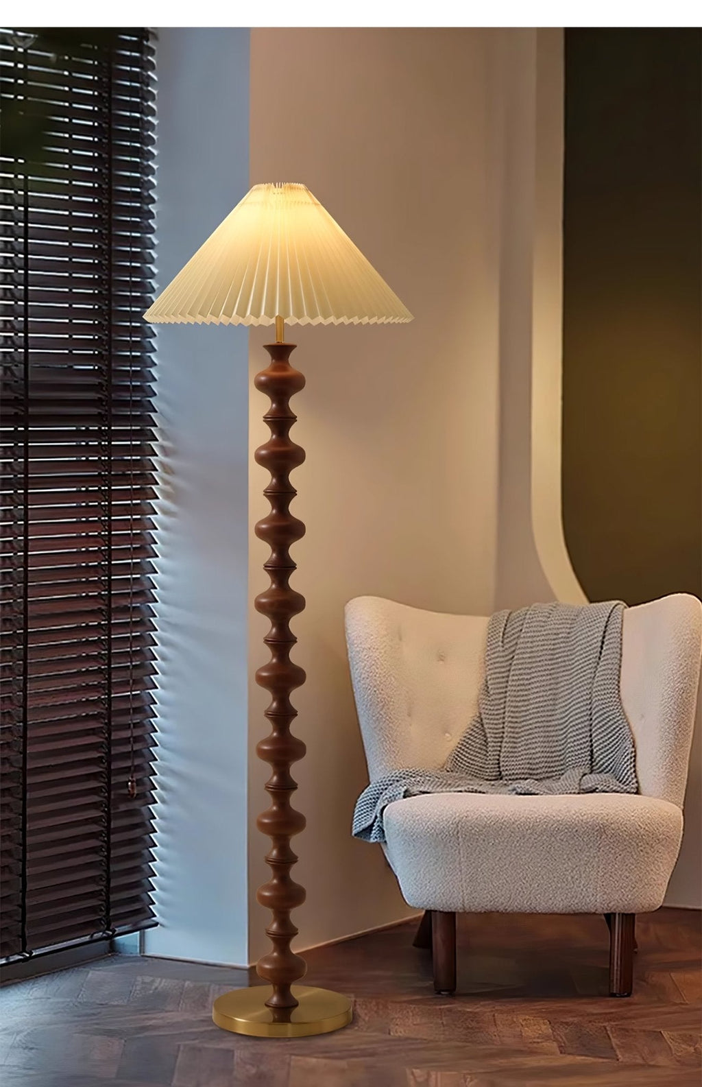 Sculpted Rhythm Wood Floor Light, Floor Lamp, detail 11
