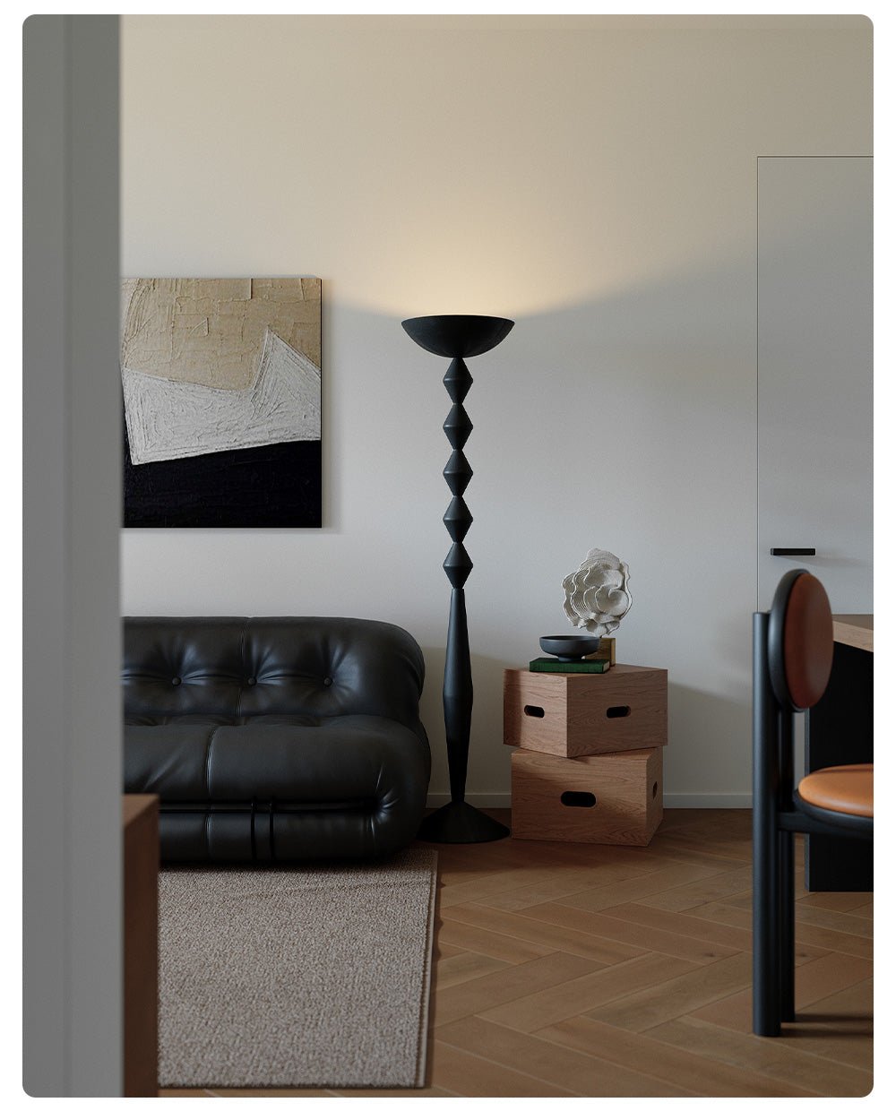 Sculptural Geometric Stack Floor Light, Floor Lamp, detail 11