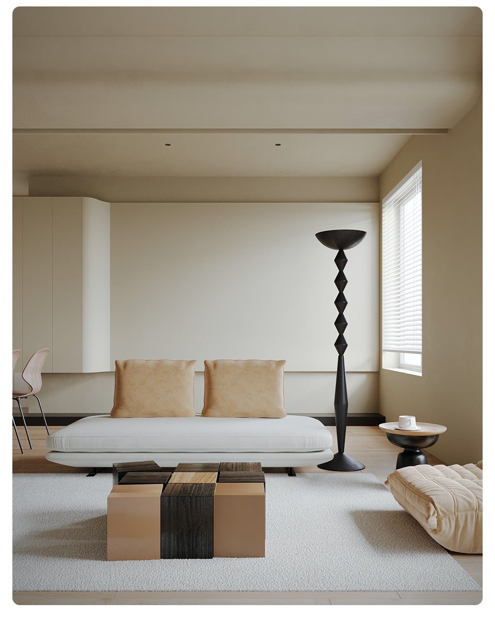 Sculptural Geometric Stack Floor Light, Floor Lamp, detail 12