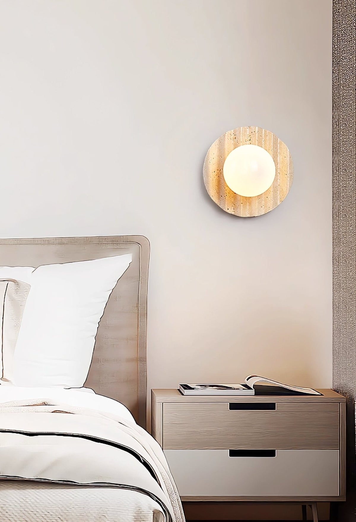 Selorar Travertine Wall Light, Hardwired Wall Sconce, detail 5
