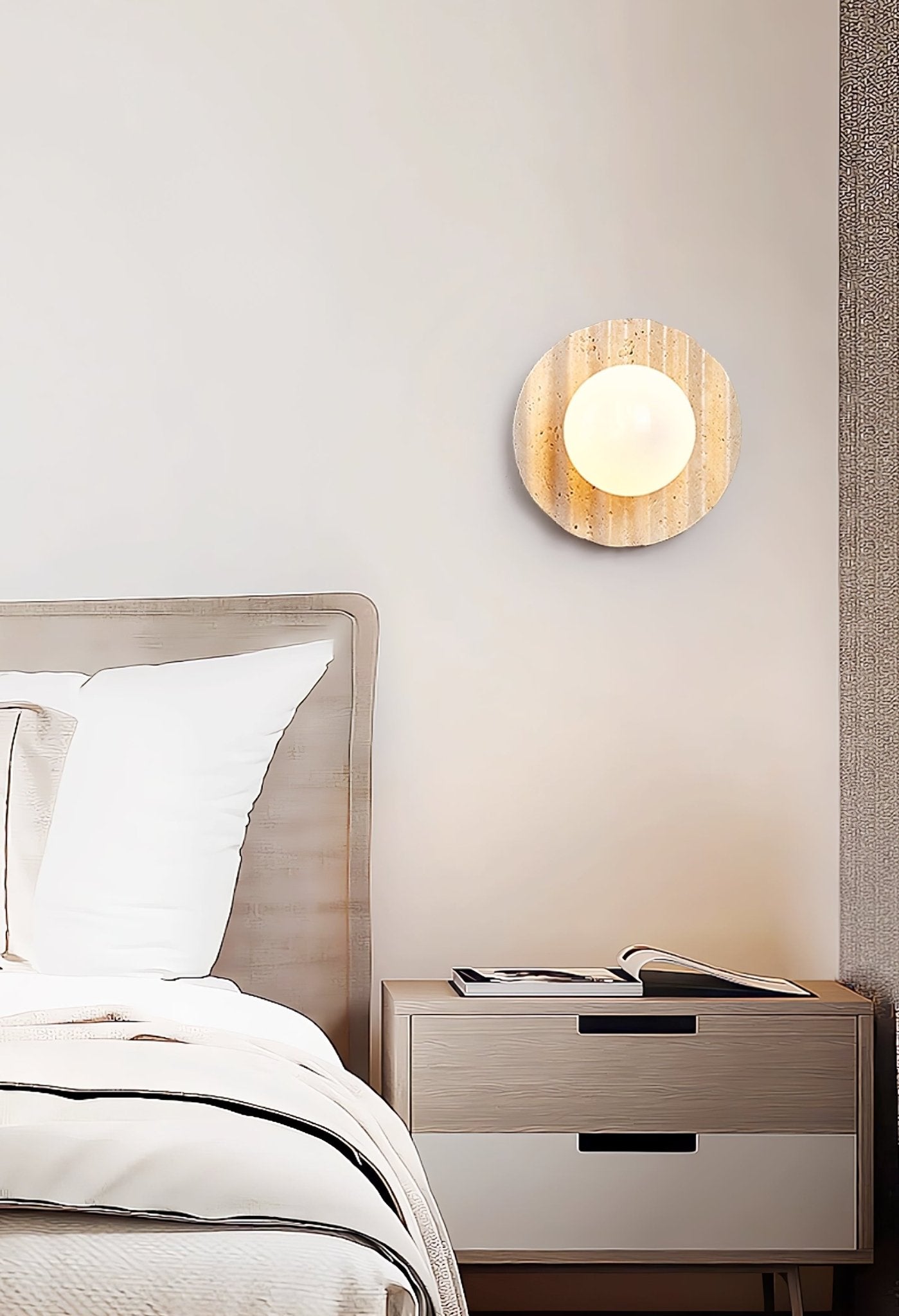 Selorar Travertine Wall Light, Hardwired Wall Sconce, detail 5