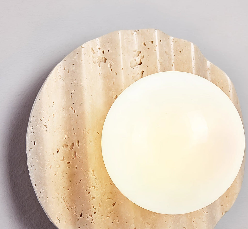 Selorar Travertine Wall Light, Hardwired Wall Sconce, detail 10