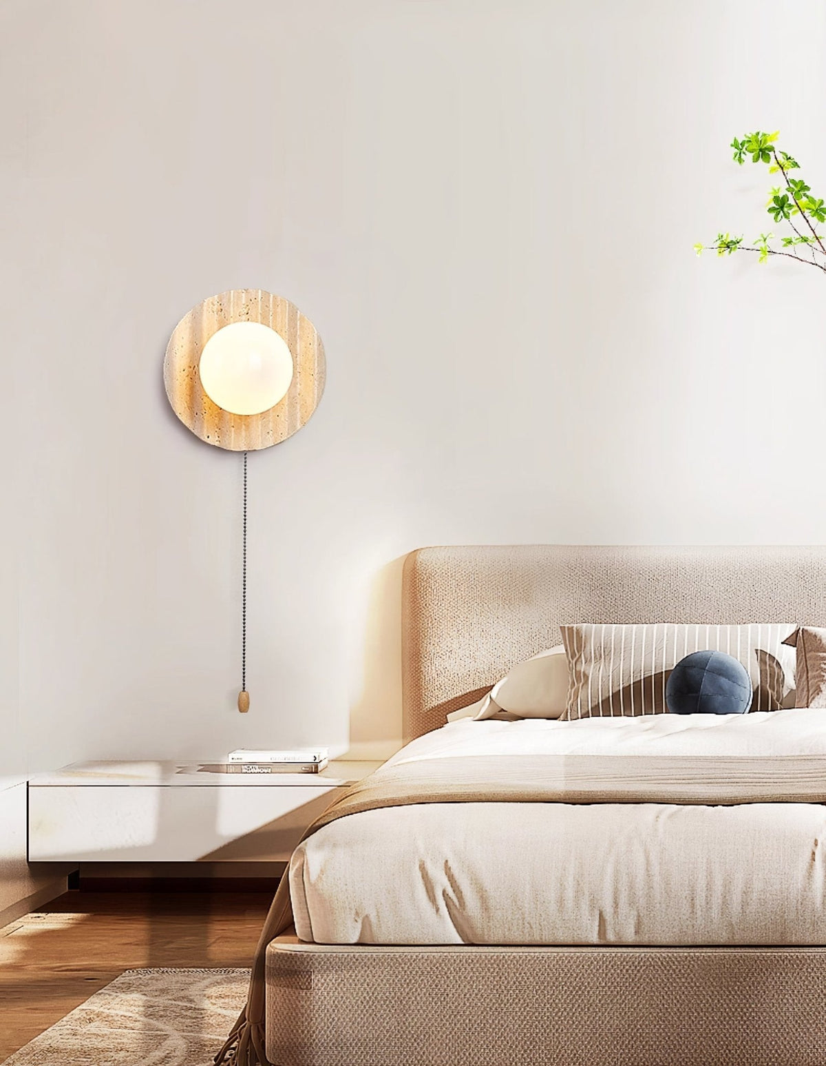 Selorar Travertine Wall Light, Hardwired Wall Sconce, detail 14
