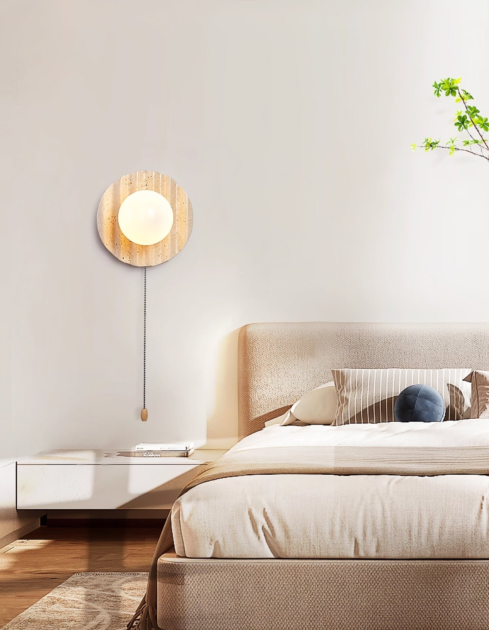 Selorar Travertine Wall Light, Hardwired Wall Sconce, detail 14