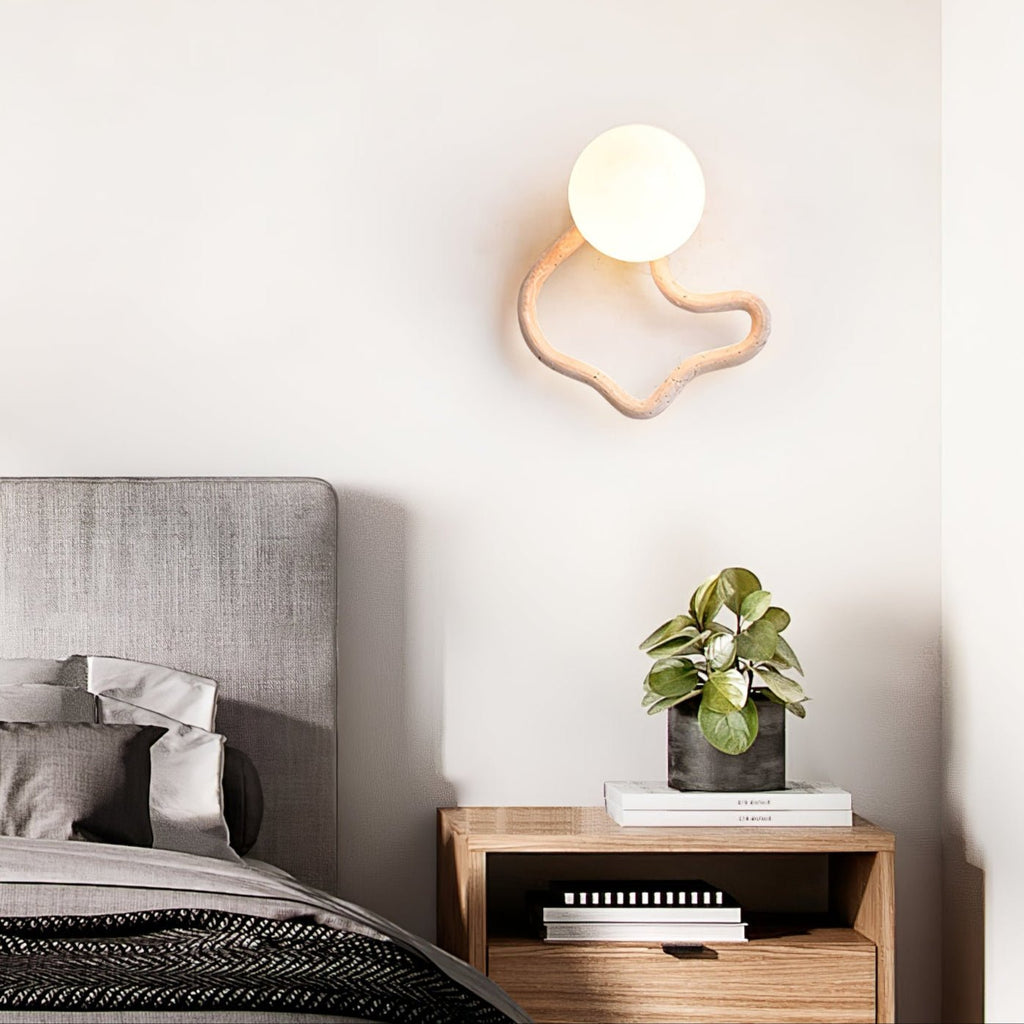 Serpentine Travertine Wall Light, Hardwired Wall Sconce, detail 2