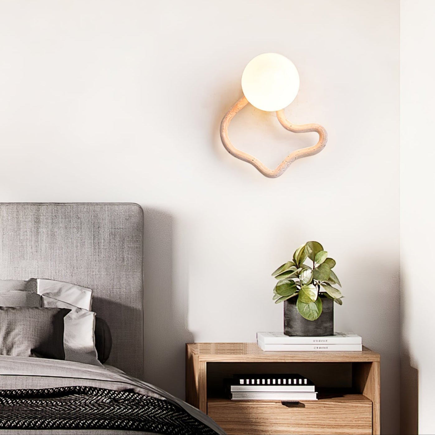 Serpentine Travertine Wall Light, Hardwired Wall Sconce, detail 2