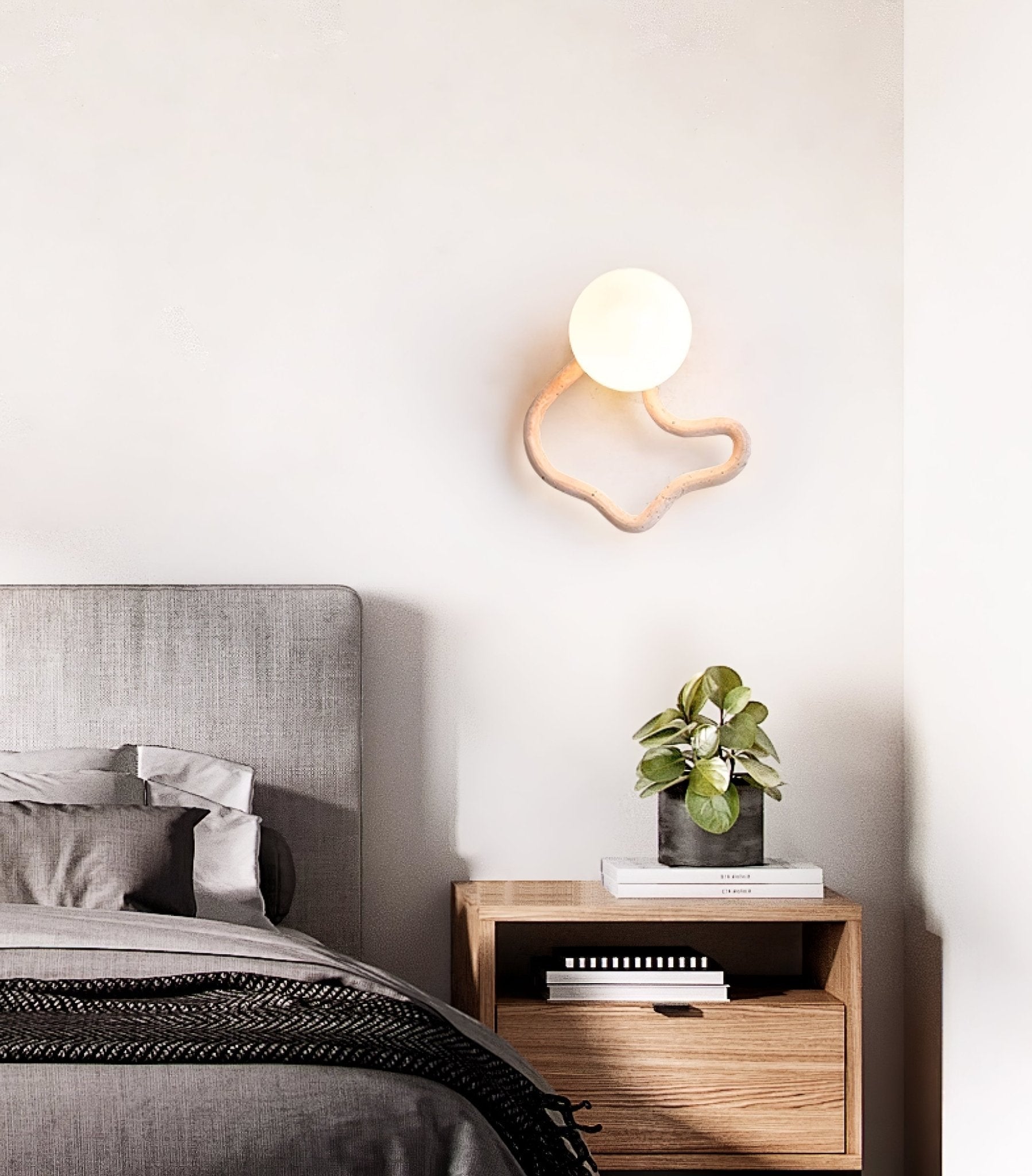 Serpentine Travertine Wall Light, Hardwired Wall Sconce, detail 7