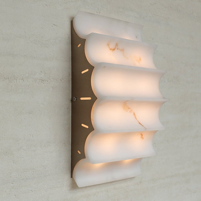 Serra Tiered Alabaster Wall Light, Hardwired Wall Sconce, detail 7