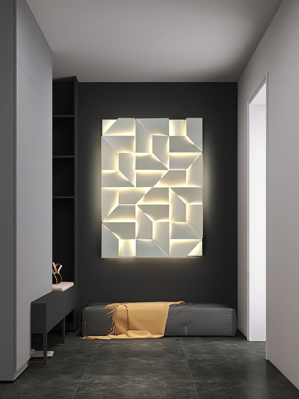 Shadows Grand Wall-mounted Light Wall Light - L 15cm x H 45cm Metal, Hardwired Wall Sconce, detail 107