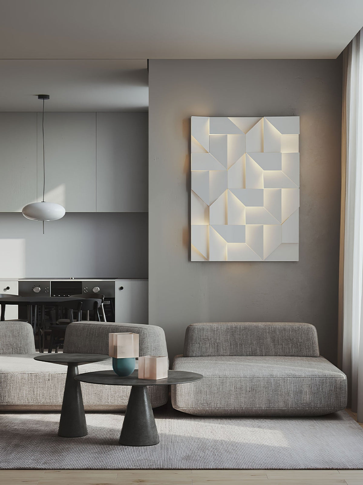 Shadows Grand Wall-mounted Light Wall Light - L 15cm x H 45cm Metal, Hardwired Wall Sconce, detail 7
