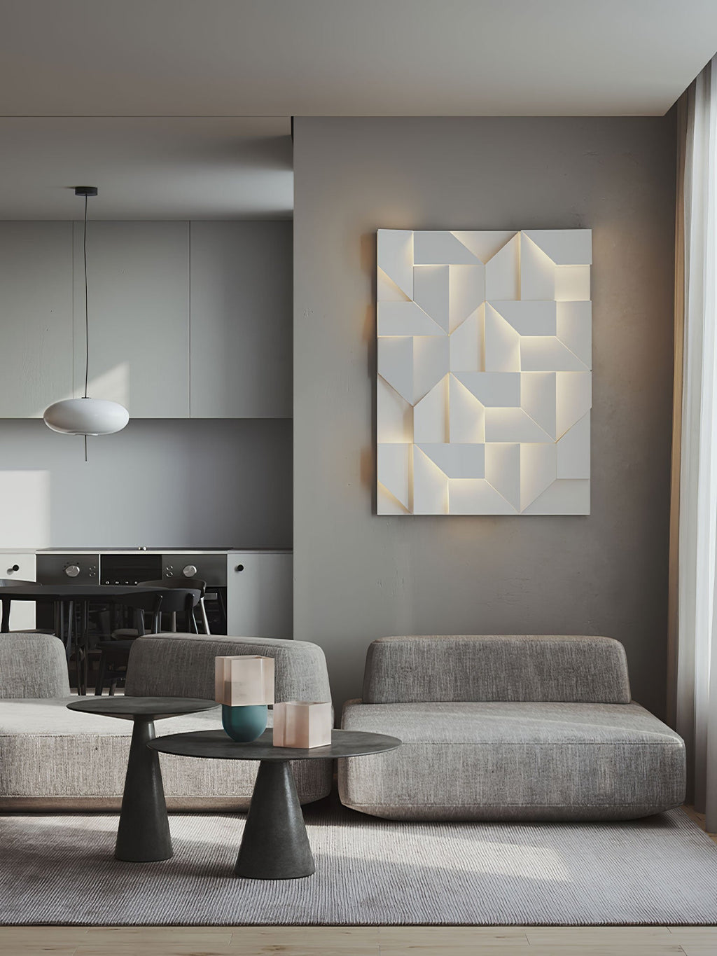 Shadows Grand Wall-mounted Light Wall Light - L 23.6 x W 23.6 Metal, Hardwired Wall Sconce, detail 6
