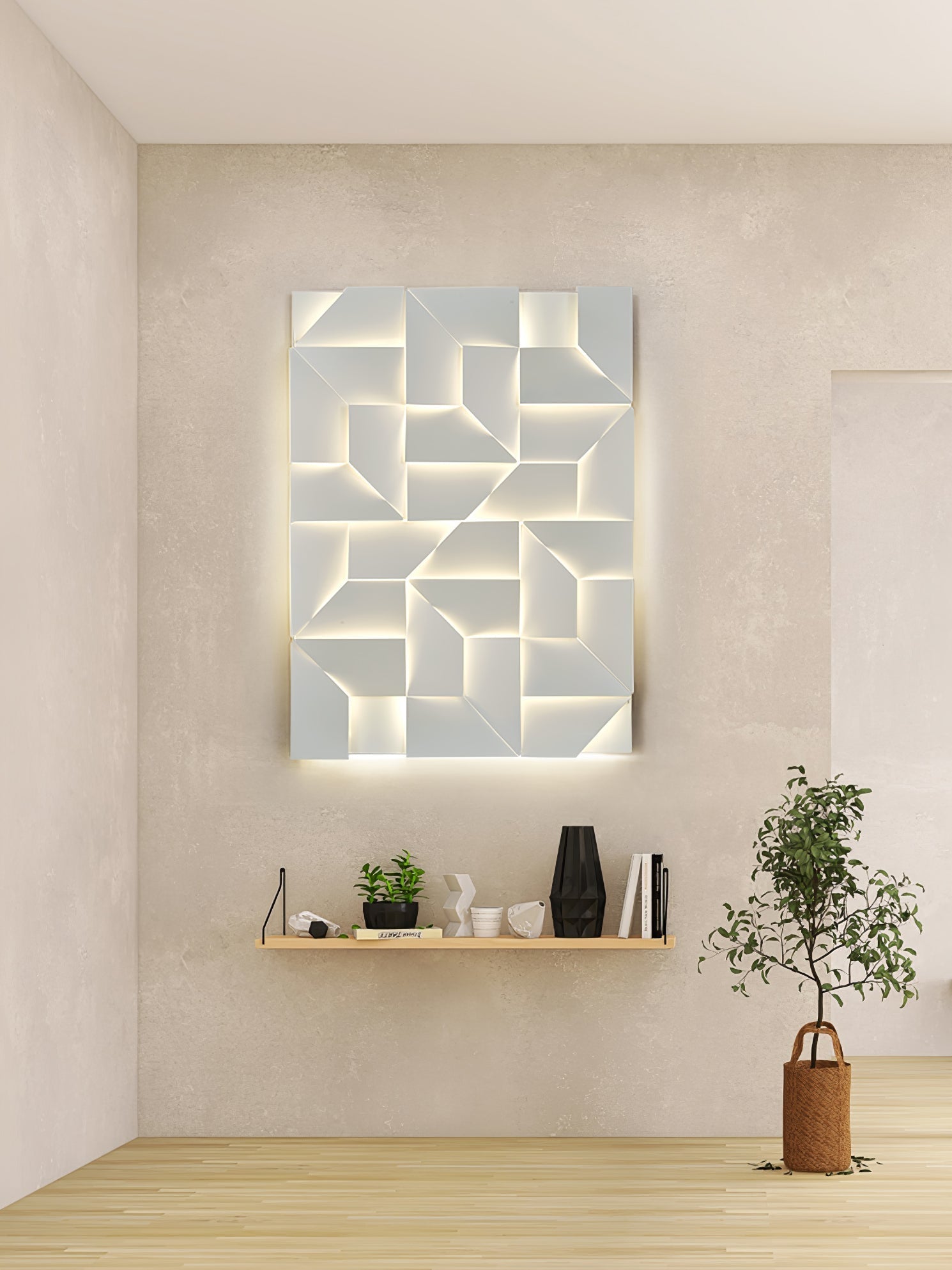 Shadows Grand Wall-mounted Light Wall Light - L 15cm x H 45cm Metal, Hardwired Wall Sconce, detail 113
