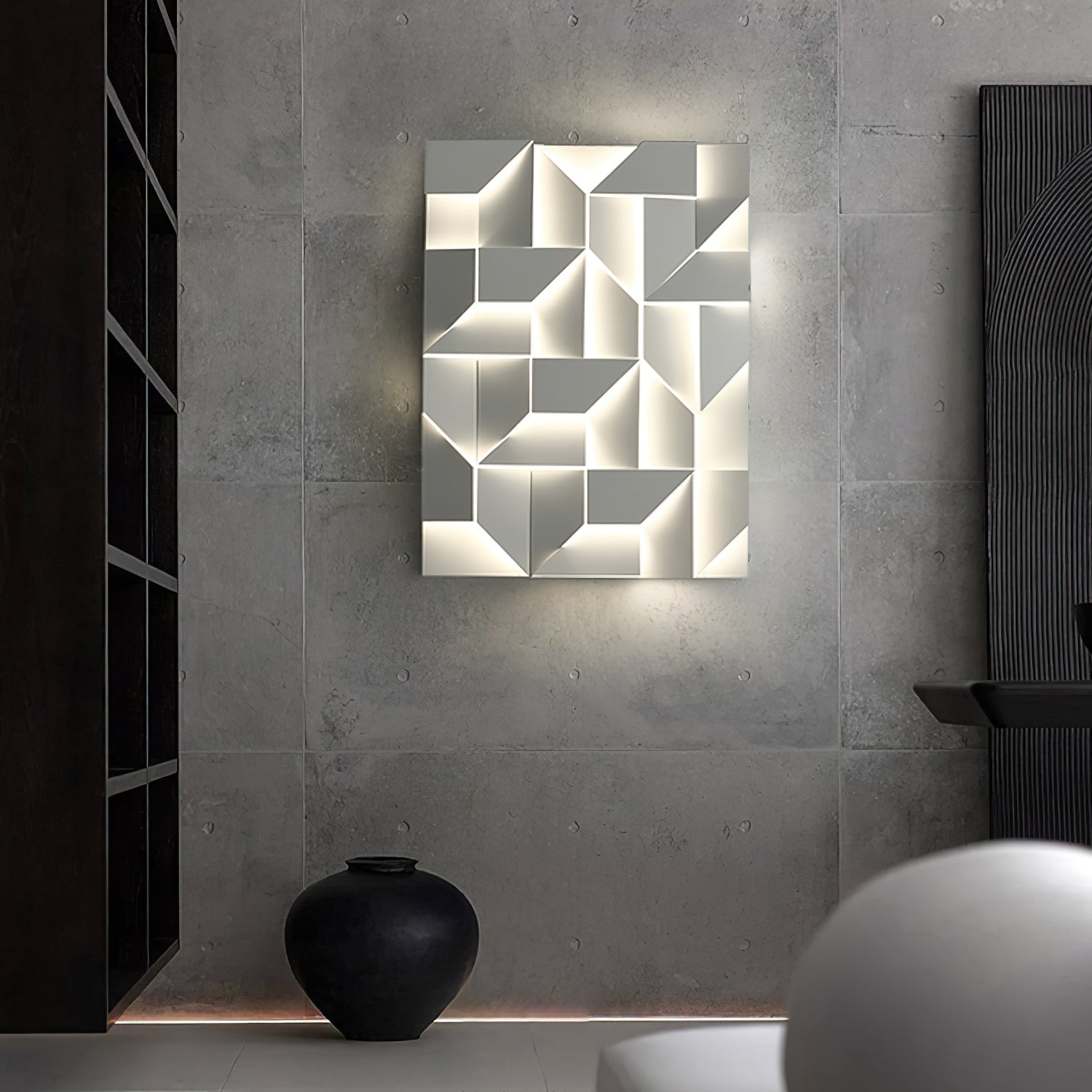 Shadows Grand Wall-mounted Light Wall Light - L 23.6 x W 23.6 Metal, Hardwired Wall Sconce, detail 136