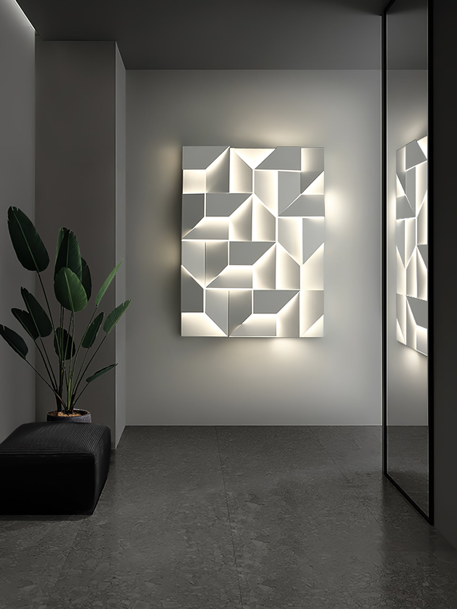 Shadows Grand Wall-mounted Light Wall Light - L 15cm x H 45cm Metal, Hardwired Wall Sconce, detail 138
