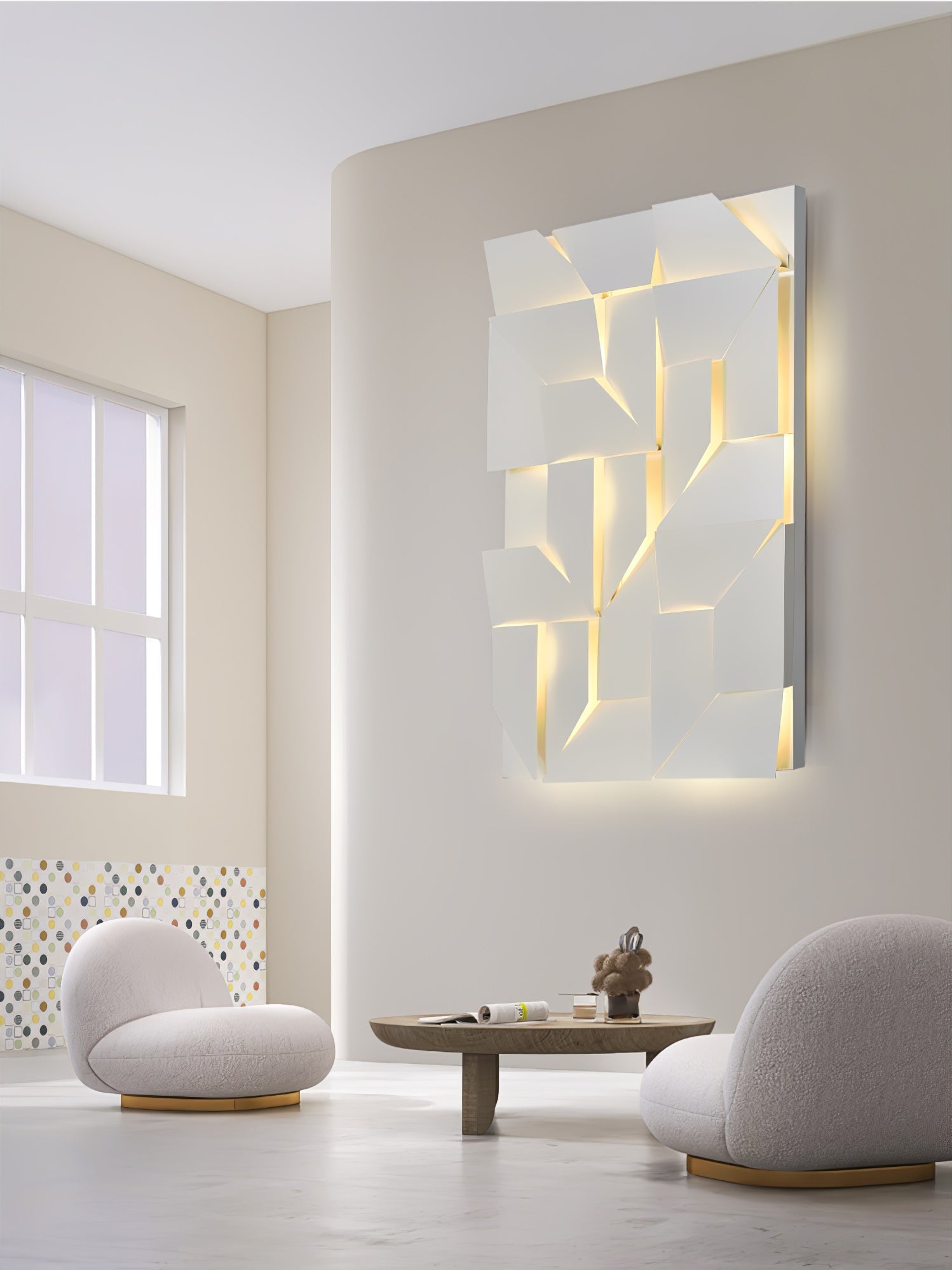 Shadows Grand Wall-mounted Light Wall Light - L 15cm x H 45cm Metal, Hardwired Wall Sconce, detail 139